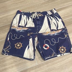 Ralph Lauren Polo Vintage Nautical swim trunks board shorts size L/G